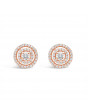 3 Row Diamond Pave Set Earrings In 18ct Rose Gold. Tdw 0.75ct